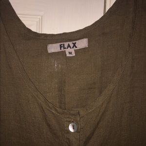 Flax Tops - FLAX 100% linen top with buttons pockets tank Flax Tops - FLAX 100% linen top with buttons pockets tank